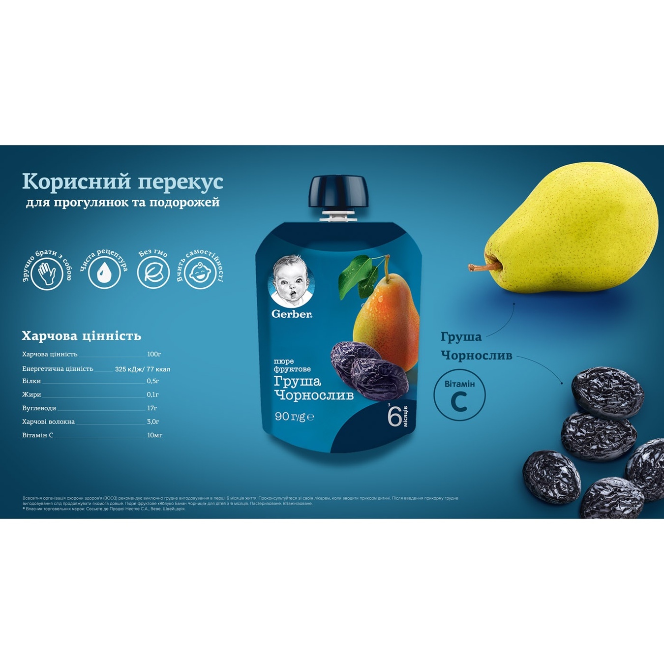 

Пюре Gerber Груша чорнослив 90г