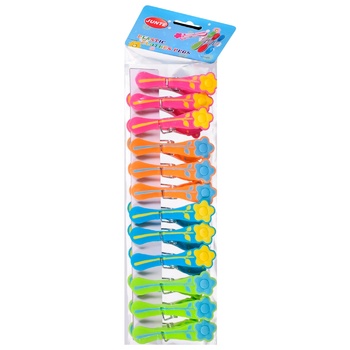 Набір прищіпок пластикових 12шт - купити, ціни на КОСМОС - фото 1