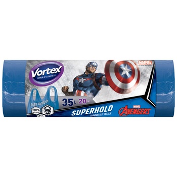 Пакети для сміття Vortex Capitan America з ручками 35л 20шт - купити, ціни на Auchan - фото 2