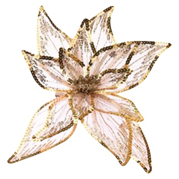 Gold Flower Christmas Tree Decoration with Clip 4cm in assortment - buy, prices for Tavria V - photo 2