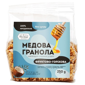 Гранола Oats&Honey медова фруктово-горіхова 250г - купити, ціни на Auchan - фото 1