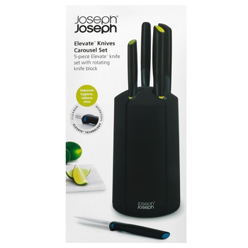 Joseph Joseph Elevate Knives Carousel Set Knives Set with Block 5 items