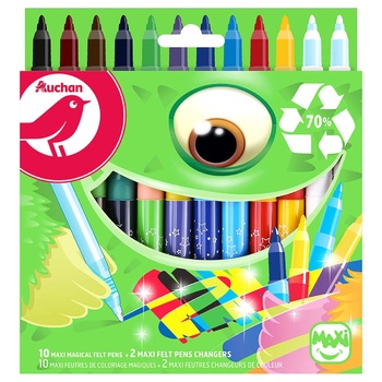 Auchan Maxi Change Color Felt-tip Pens 12pcs - buy, prices for Auchan - photo 1