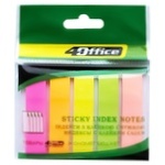 Индексы 4Office с клейкой полоской 12х50мм 5 неоновых цветов по 30 листов