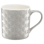 Ambition Glamour Light Grey Ceramic Quilted Mug 420ml