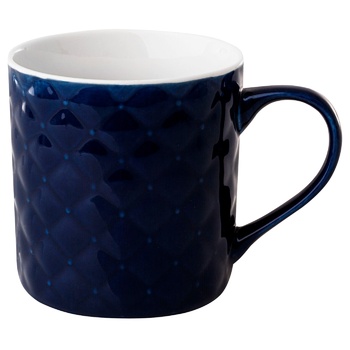 Ambition Glamour Dark Blue Ceramic Quilted Mug 420ml - buy, prices for COSMOS - photo 1