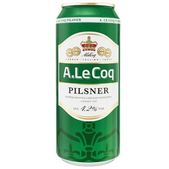 Пиво A.Le Coq Pilsner светлое 4,2% 0,5л - купить, цены на ULTRAMARKET - фото 1