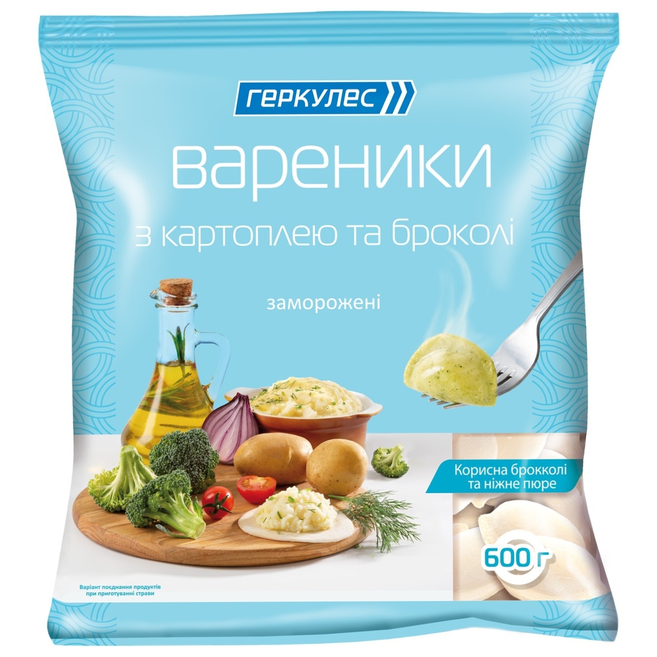 

Вареники Геркулес с картофелем и брокколи замороженные 600г