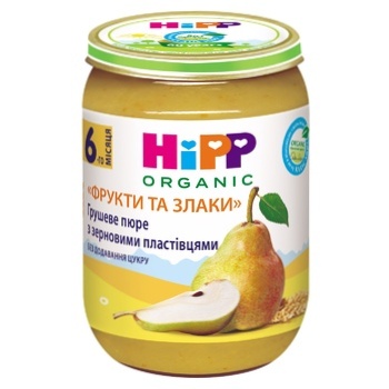 Пюре Hipp Груша с зерновыми хлопьями 190г - купить, цены на ULTRAMARKET - фото 1