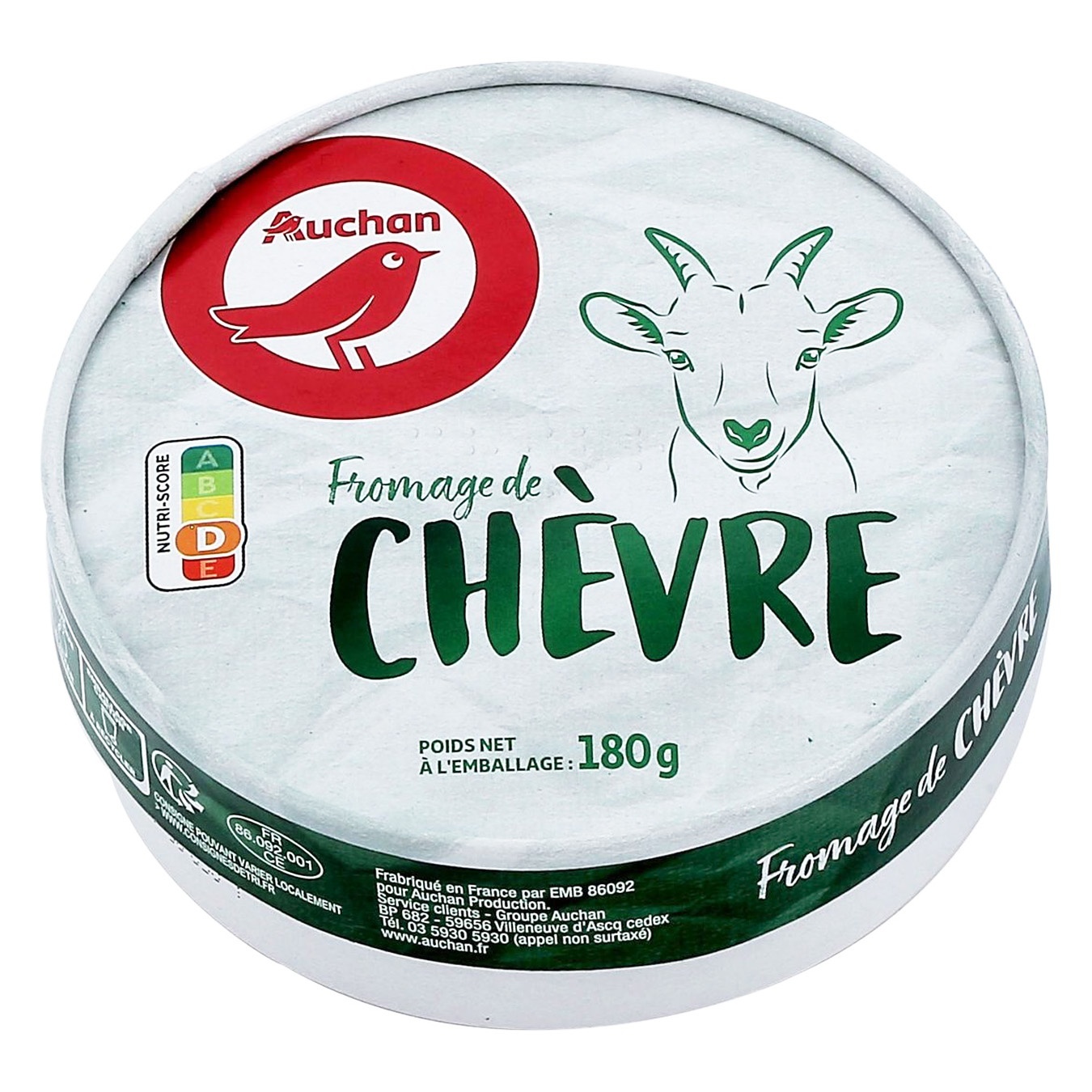 

Auchan сир козячий 180г 45%