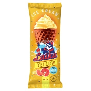 Laika Yellow Cream Ice Cream with Vanilla and Grapefruit Flavor 94g - buy, prices for - photo 1