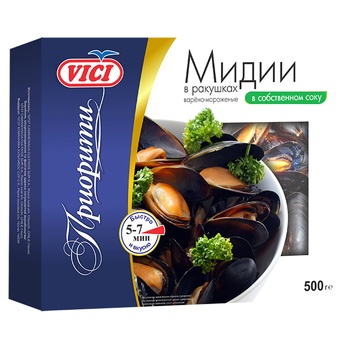 Vici Priority Boiled-frozen Mussels in Shells in Own Juice 500g - buy, prices for NOVUS - photo 2