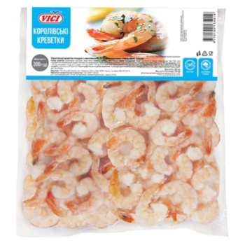 Vici Royal Peeled Shrimps with Tail 41/50 Boiled and Frozen 300g - buy, prices for Auchan - photo 1