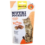 Ласощі для котів GimCat Nutri Pockets з лососем, омега 3 та омега 6 60г