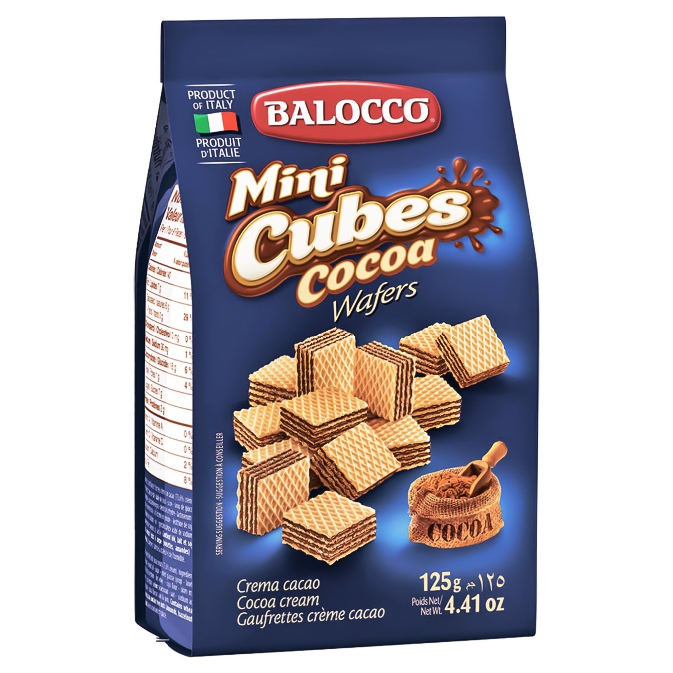 

Вафли Balocco Mini Cubes с какао кремом 125г