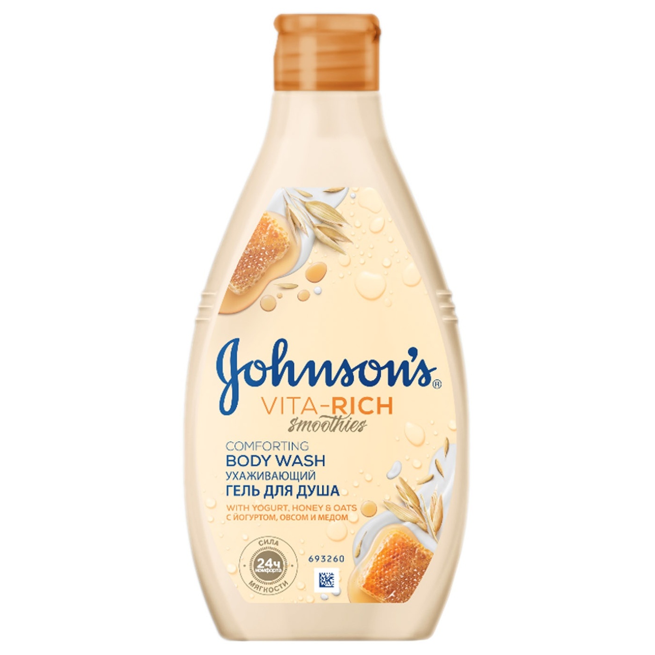 

Гель для душа Johnson's® Vita-Rich Смузи Ухаживающий с йогуртом овсом и медом 250мл