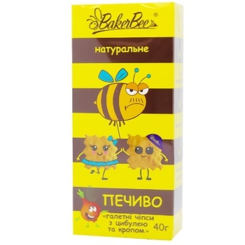 Печиво BakerBee натуральне галетні чіпси з цибулею та кропом 40г - купить, цены на Grono - фото 1