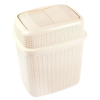 Ucsan Plastik Knit Cream Trash Can 10l