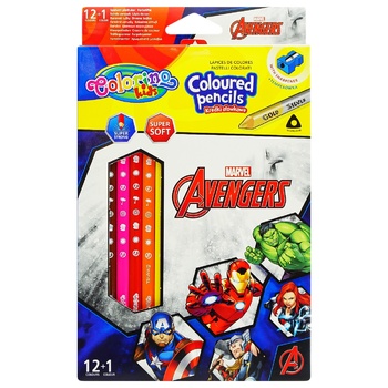 Олівці Colorino Avengers 12+1 кольорів + точилка - купити, ціни на - фото 1