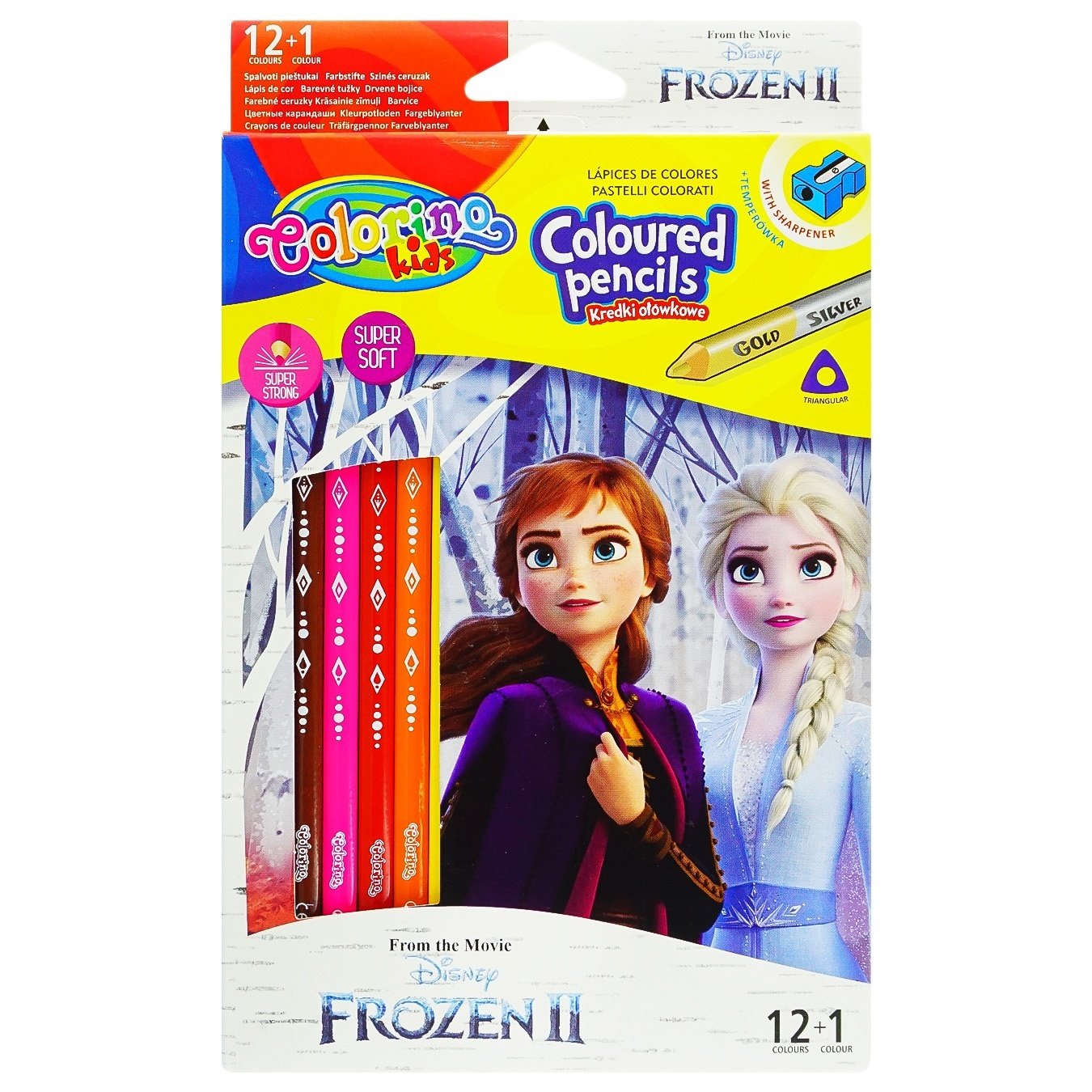 

Карандаши Colorino Frozen цветные с точилкой 12 цветов 12шт