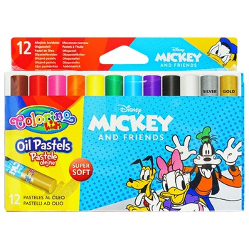 Пастель Colorino Mickey масляная 12 цветов 12шт - купить, цены на Auchan - фото 1