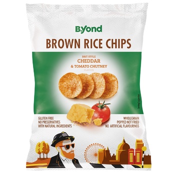 B.Yond Cheddar and Tomato Chutney Brown Rice Chips 70g - buy, prices for Auchan - photo 1