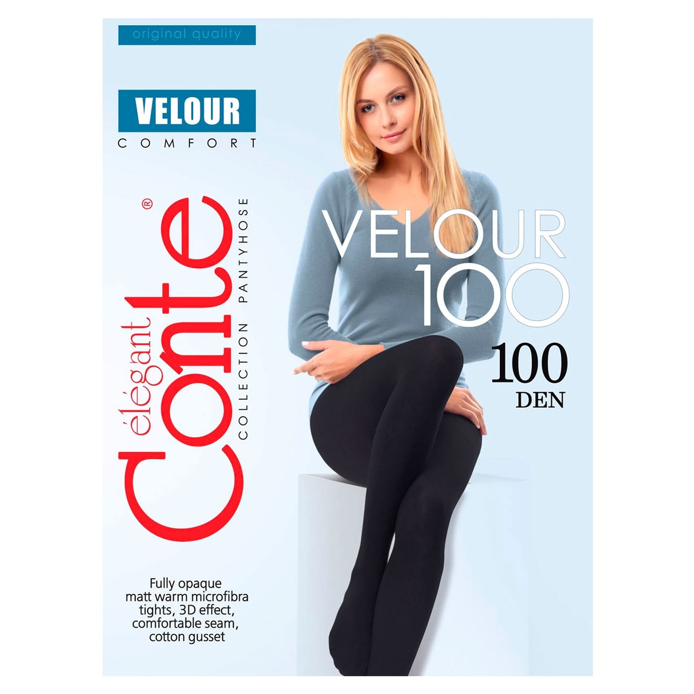 

Колготки женские Conte Elegant Velour Nero 4р 100ден