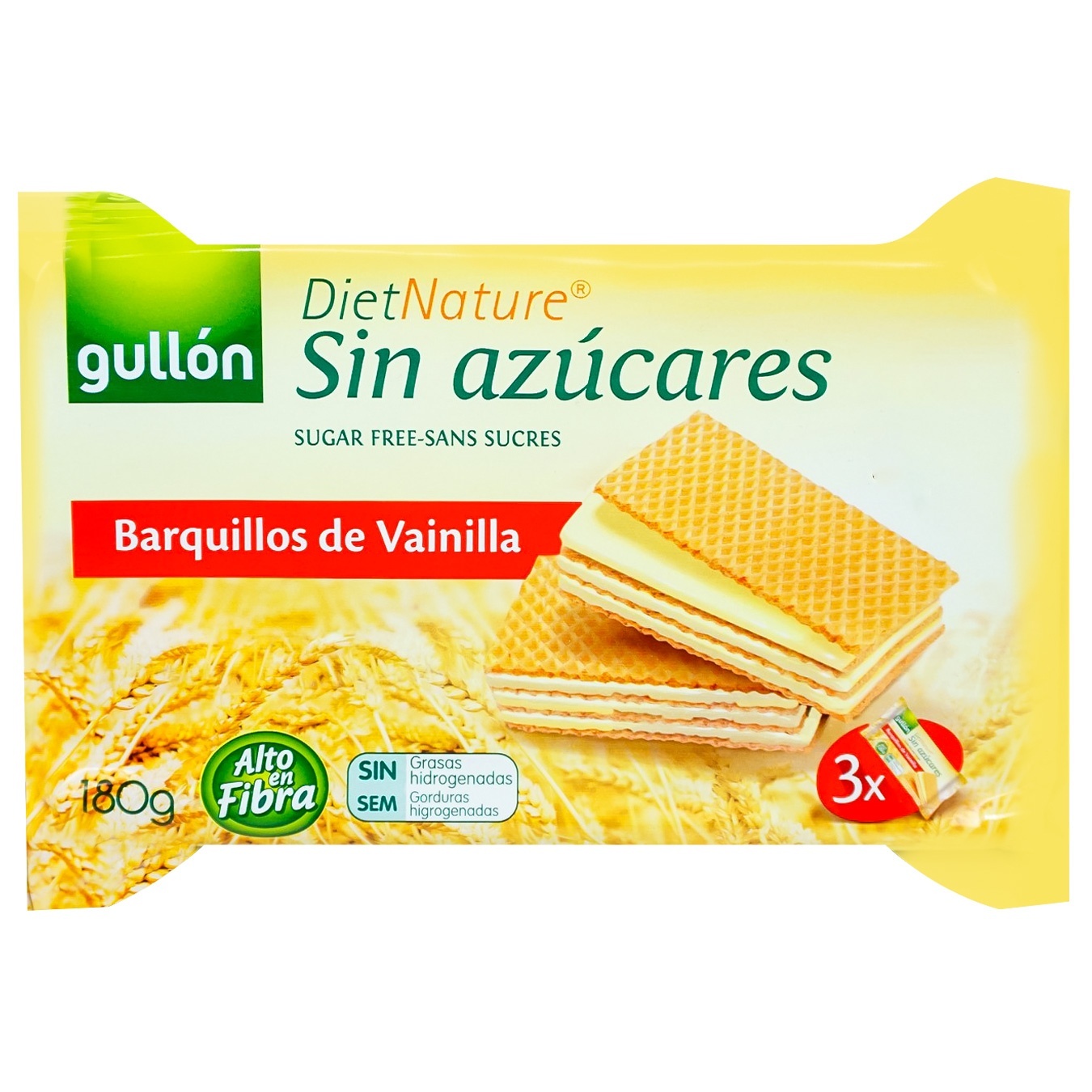 

Вафли Gullon Diet Nature без сахара с ванильным кремом с подсластителем 180г