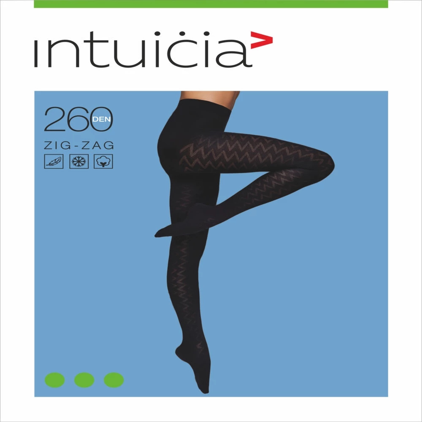 

Колготы Intuicia Zig-Zag женские черные 260 ден размер 3