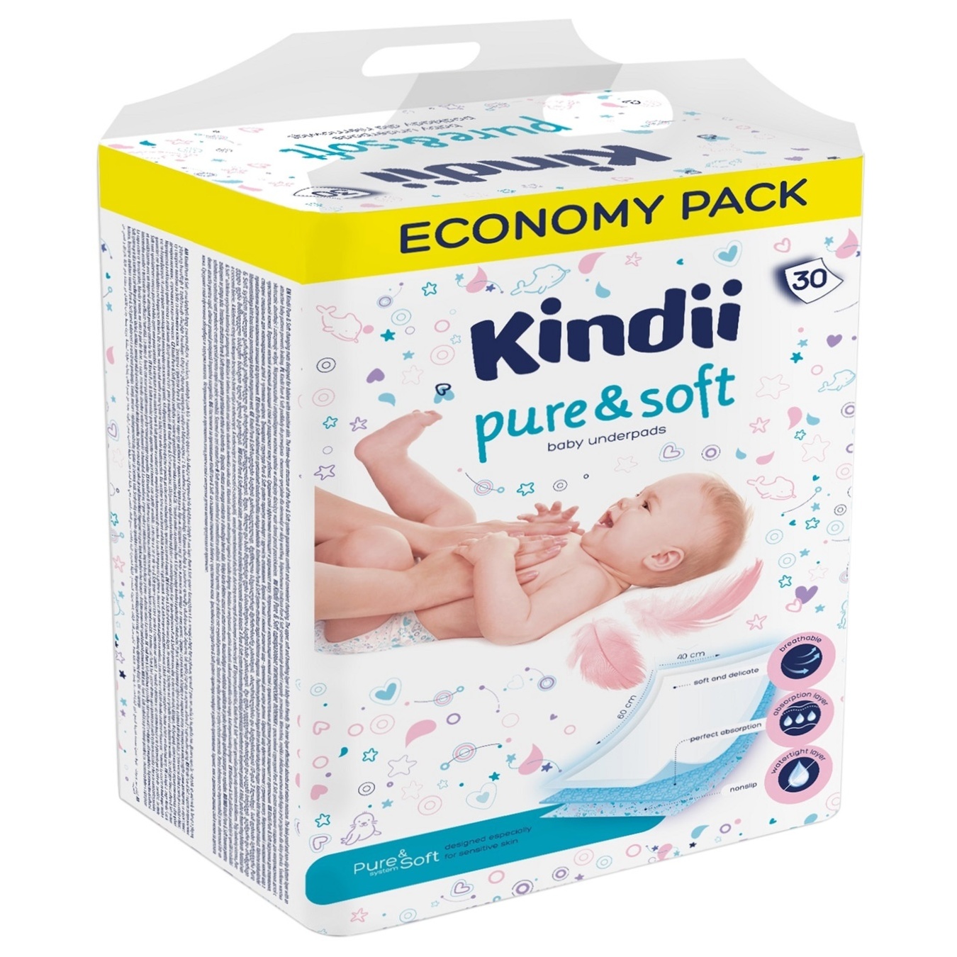 

Пеленки Kindii Pure & Soft одноразовые для детей 30шт