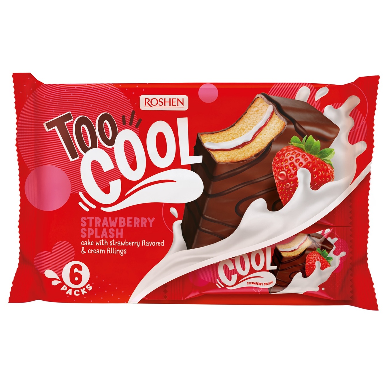 

Бисквитные пироженные Roshen Too Cool Strawberry Splash 270г