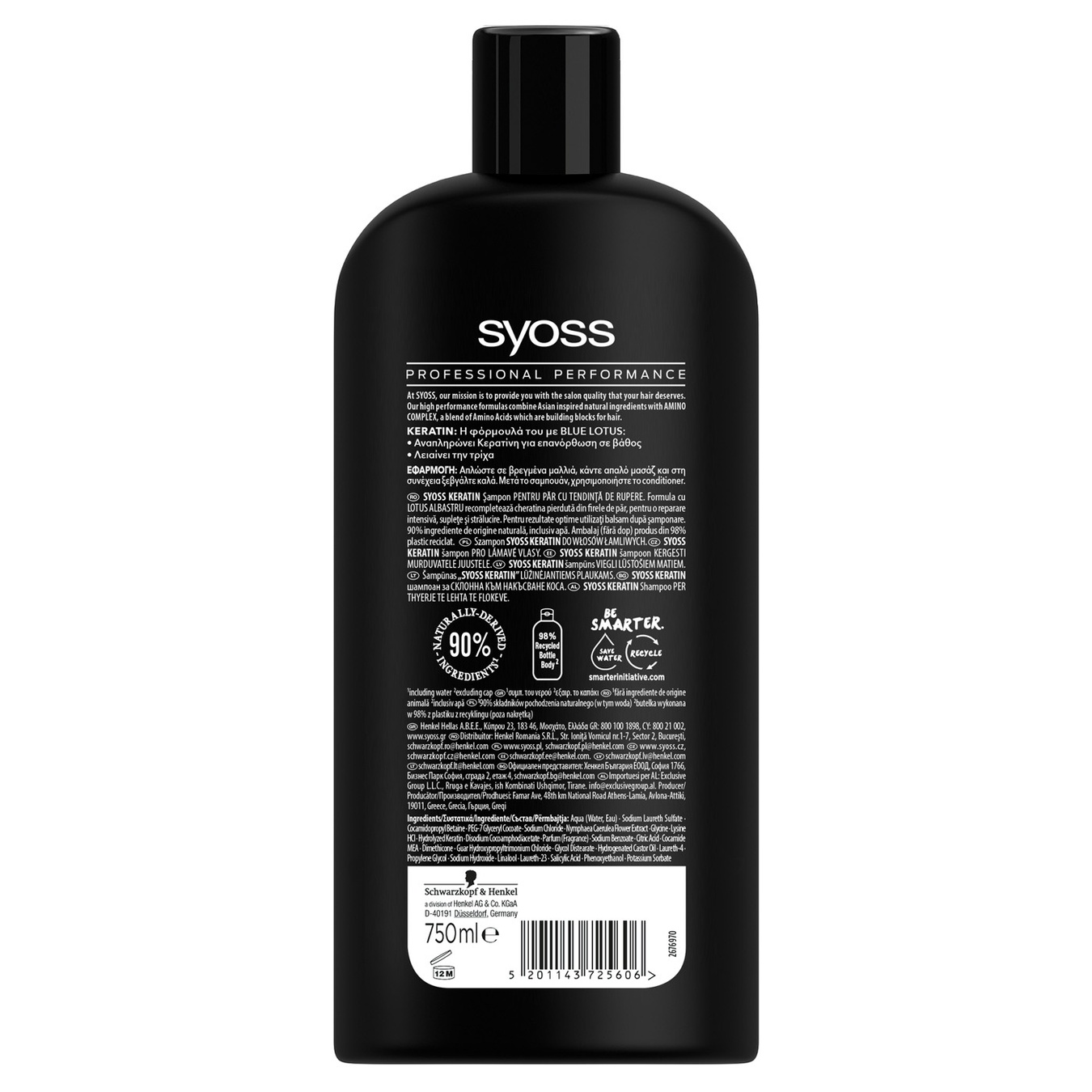 

Шампунь Syoss Keratin для ломких волос с голубым лотосом 750мл