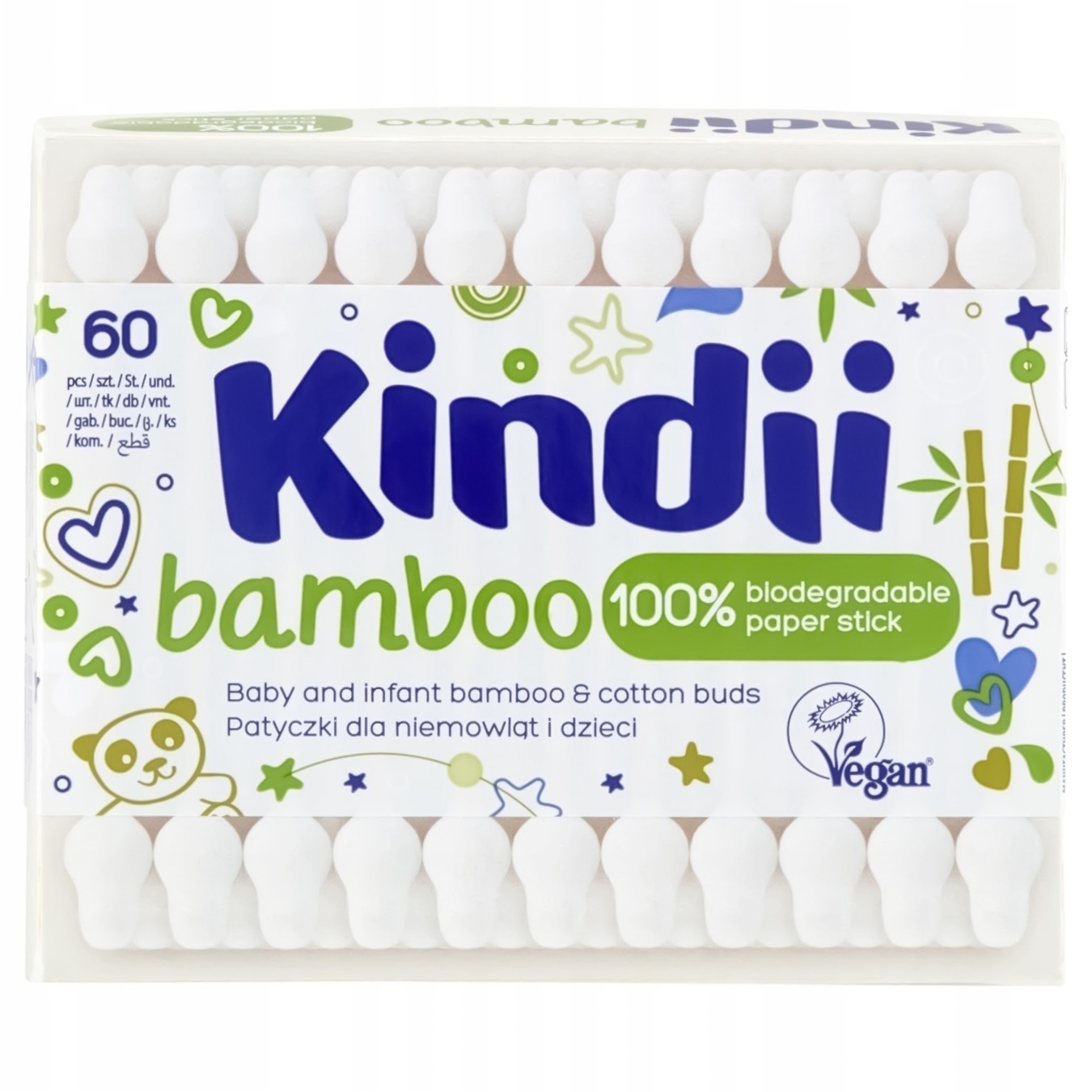 

Палочки ватные Kindii Bamboo для детей 60шт