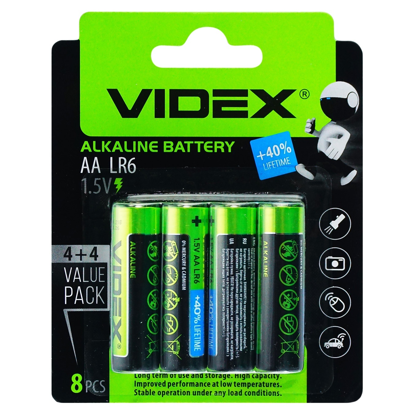 

Батарейка Videx AA LR6 8шт
