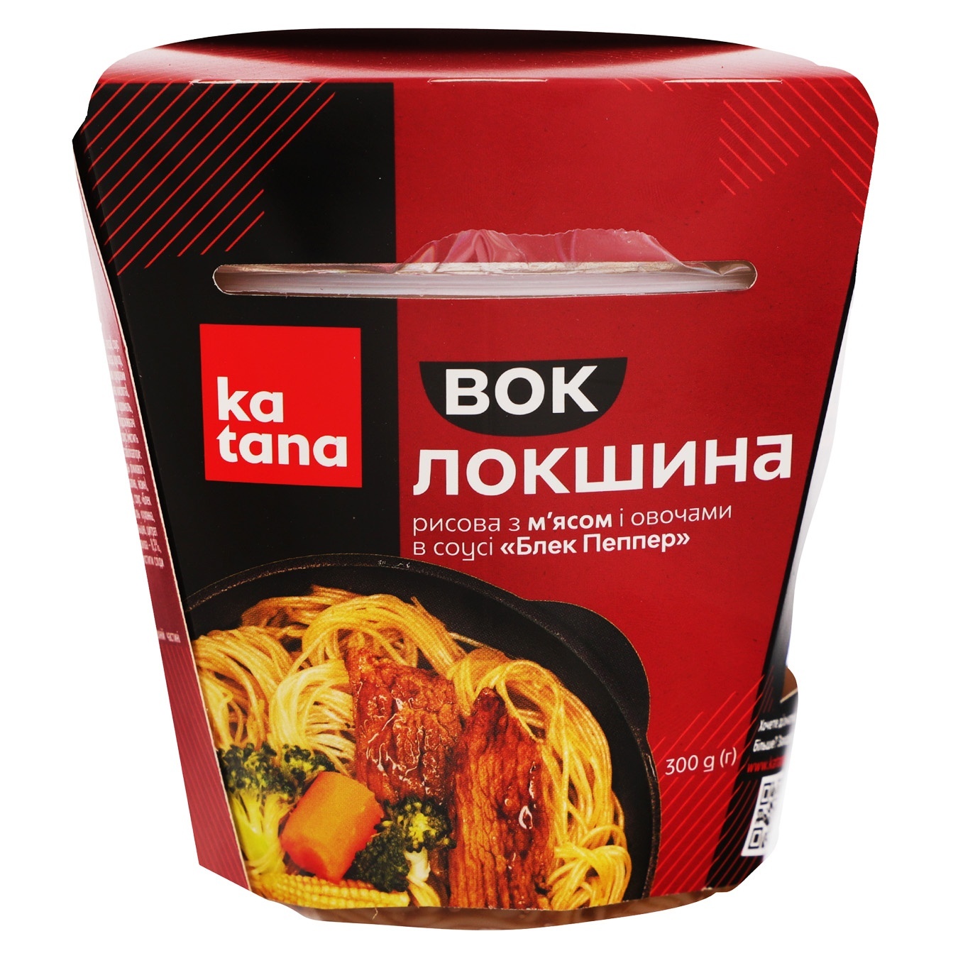 

Лапша Katana Блэк Пеппер рисовая с овощами и мясом 300г