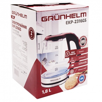 Grunhelm Electric Kettle EKP-2316GS 1.8l - buy, prices for Auchan - photo 1