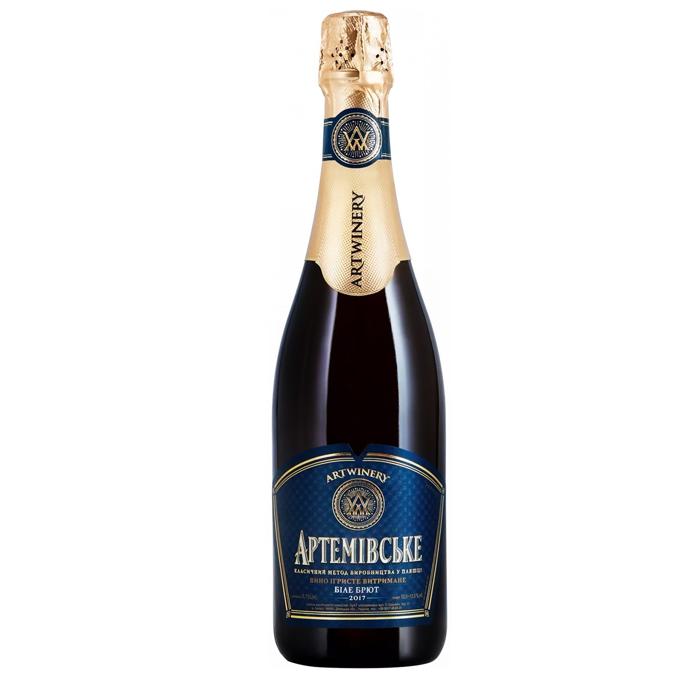 

Вино игристое Artwinery Артемовское выдержанное белое Брют 13,5% 0,75л