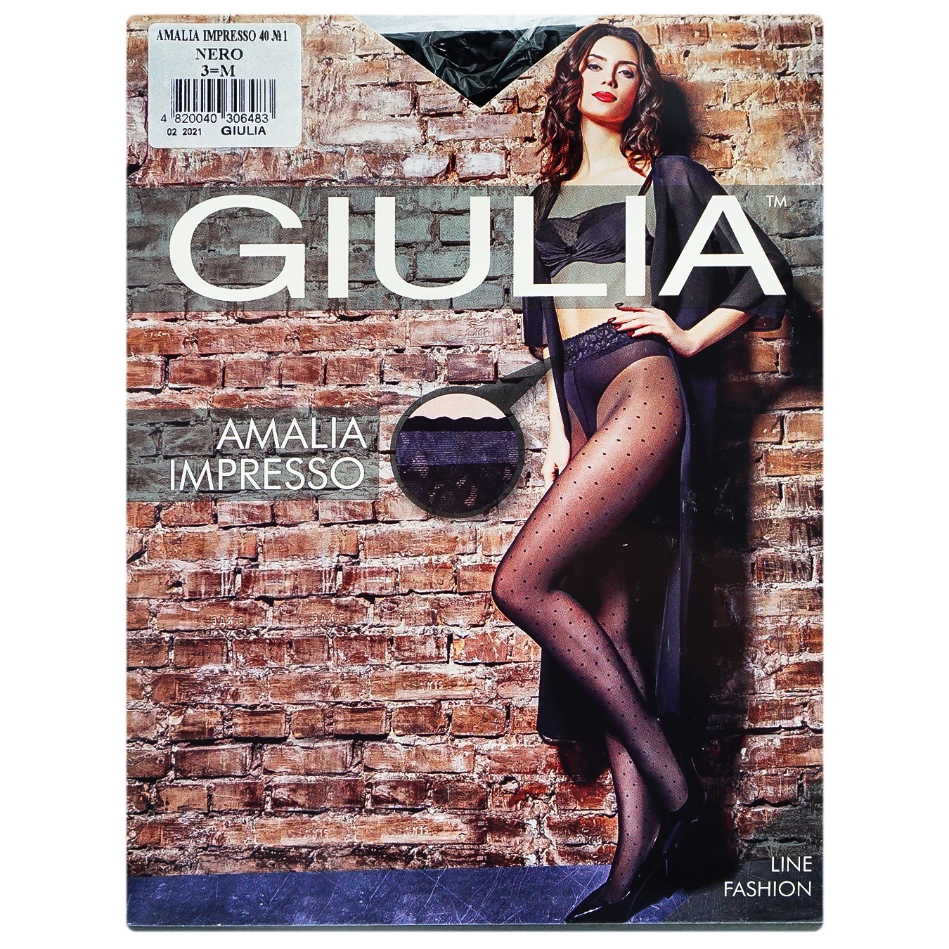 

Колготы Giulia Amalia Impresso Nero женские 40 ден размер 3