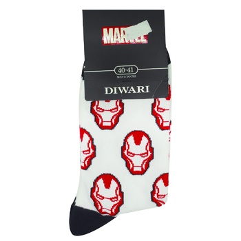 Шкарпетки чоловічі DiWaRi Marvel р.29 білий - купити, ціни на КОСМОС - фото 1
