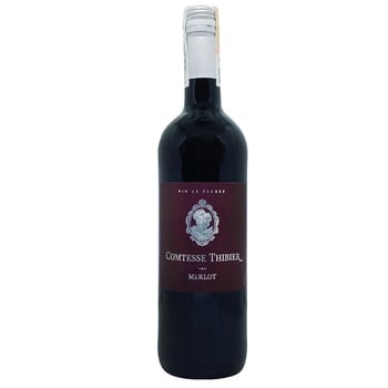 Вино Yvon Mau Comtesse Thibier Merlot красное сухое 13% 0,75л - купить, цены на Auchan - фото 1