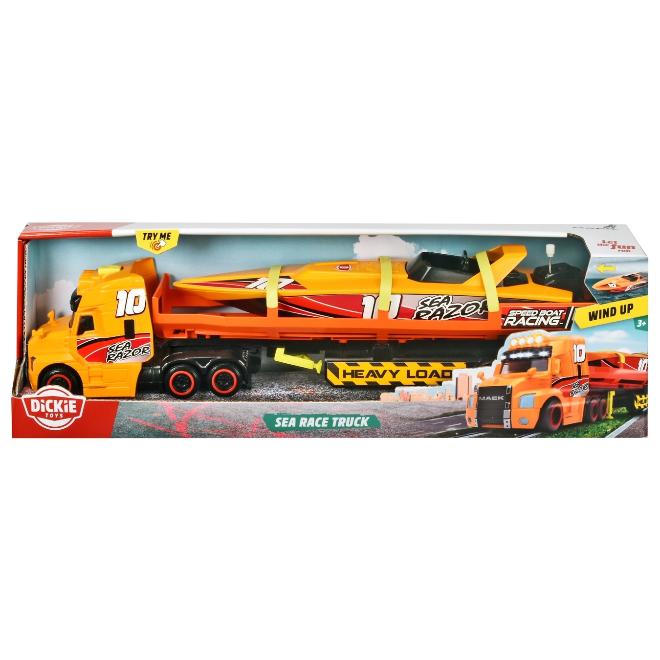

Игрушка Dickie Toys Грузовик Мак Перевозка катера 41см