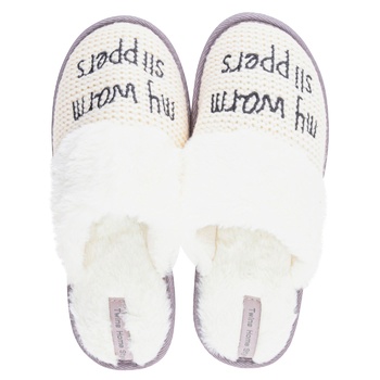 Тапки жіночі Twins My Warm Slippers вишивка білі 36-40р - купити, ціни на  - фото 1