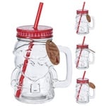 Excellent Houseware Santa Glass with Tube 400ml