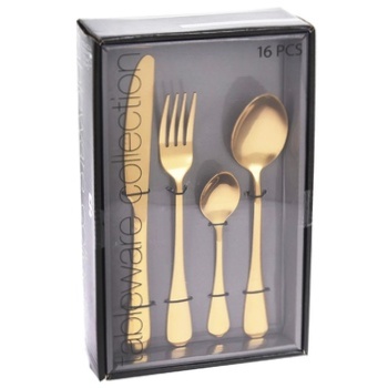 Excellent Houseware Set of Golden Cutlery 16pcs - buy, prices for - photo 1