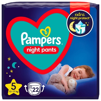 Подгузники-трусики ночные Pampers Night Pants Размер 5 12-17кг 22шт - купить, цены на - фото 1