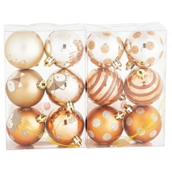 Actuel Set of Plastic Christmas Balls 6cm 6pcs - buy, prices for - photo 1