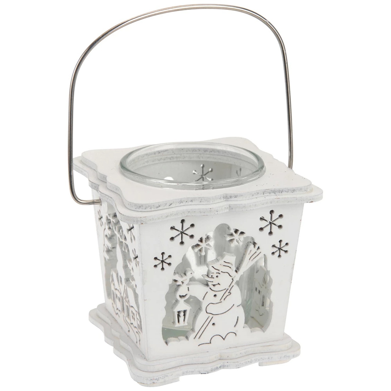

Подсвечник Excellent Houseware деревянный белый 8см