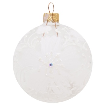 Прикраса куля квіткова серія 8см - купити, ціни на ULTRAMARKET - фото 1