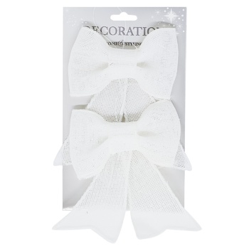 Decorative Bows White 18х13cm 2pcs - buy, prices for COSMOS - photo 1