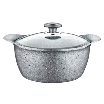 OMS Gray Pan with Glass Lid 3.7l 22cm - buy, prices for - photo 1